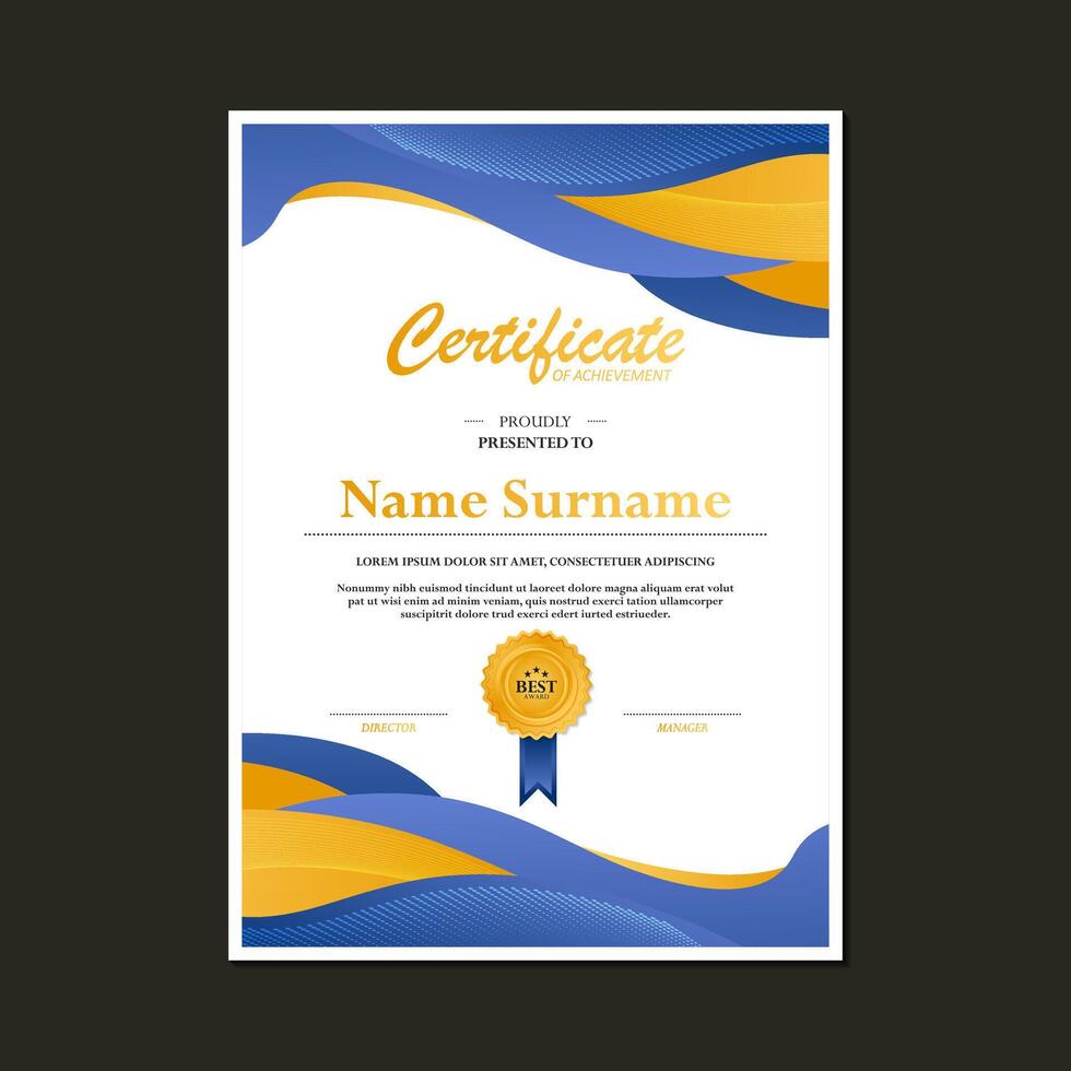 certificate colorful abstract waves 55346964 Vector Art at Vecteezy