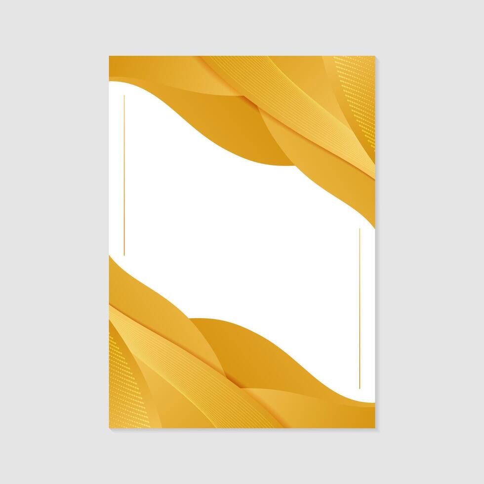 white and gold abstract wave cover design template vector