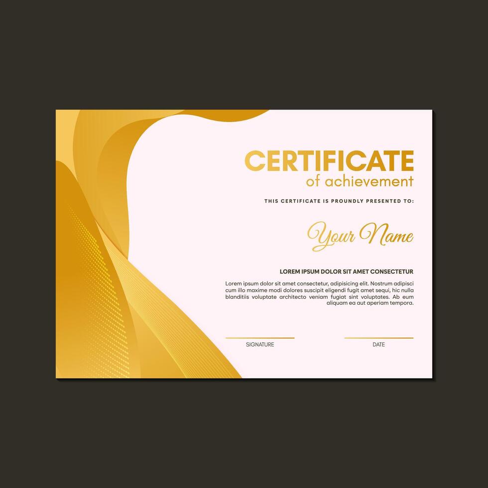 gold appreciation certificate design template vector