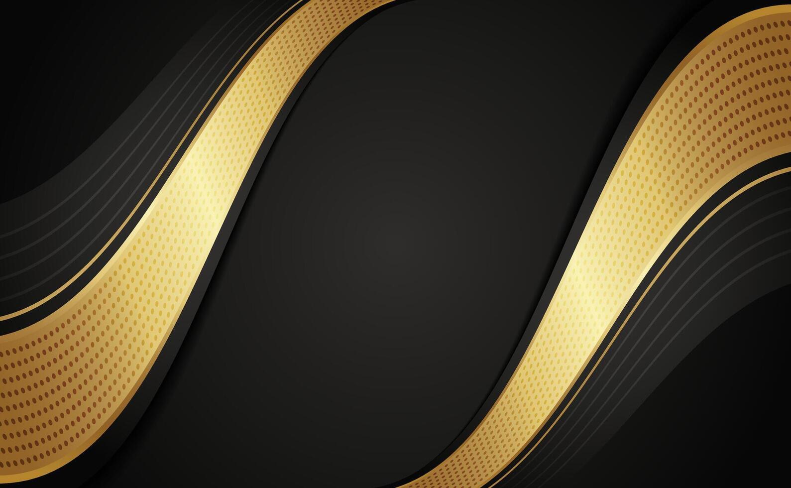 dark and gold abstract wave background vector