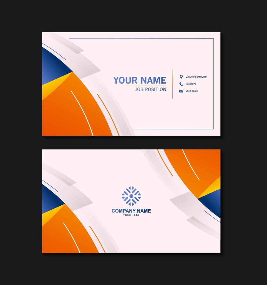Modern wave abstract business card. vector