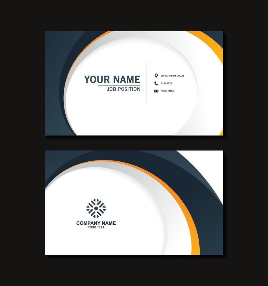Modern wave abstract business card design template vector