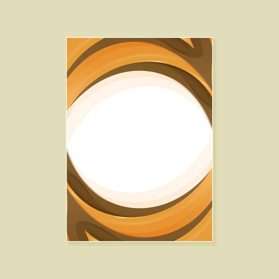 Dark gold abstract wave cover. vector