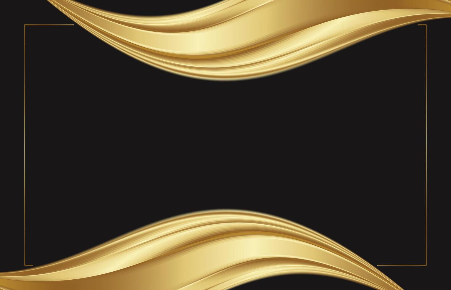 Luxury dark gold abstract wave background vector