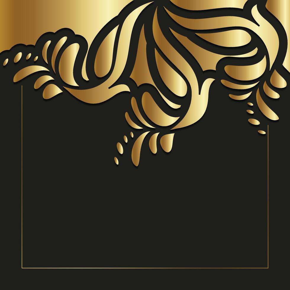 Luxury gold abstract art wave background vector