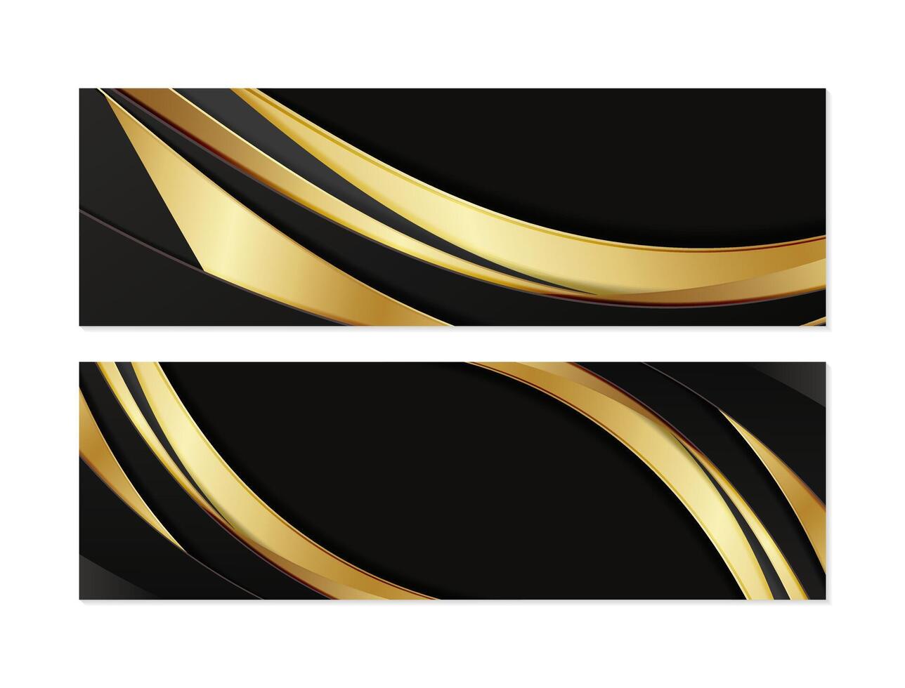 Dark gold abstract wave banner design vector