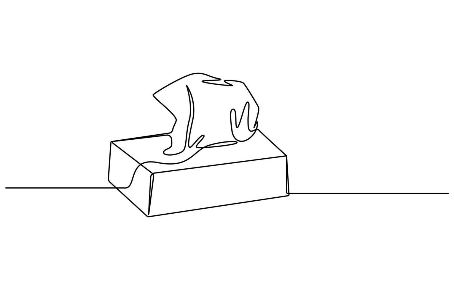 Tissue box continuous line vector