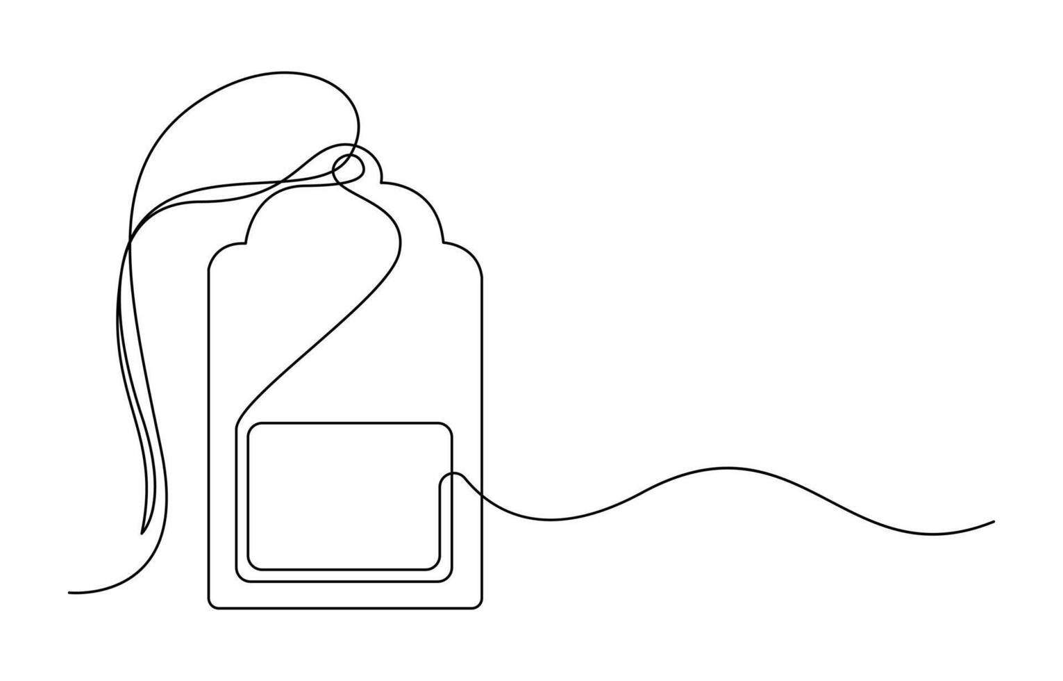 Red blank prize tag one line drawing vector