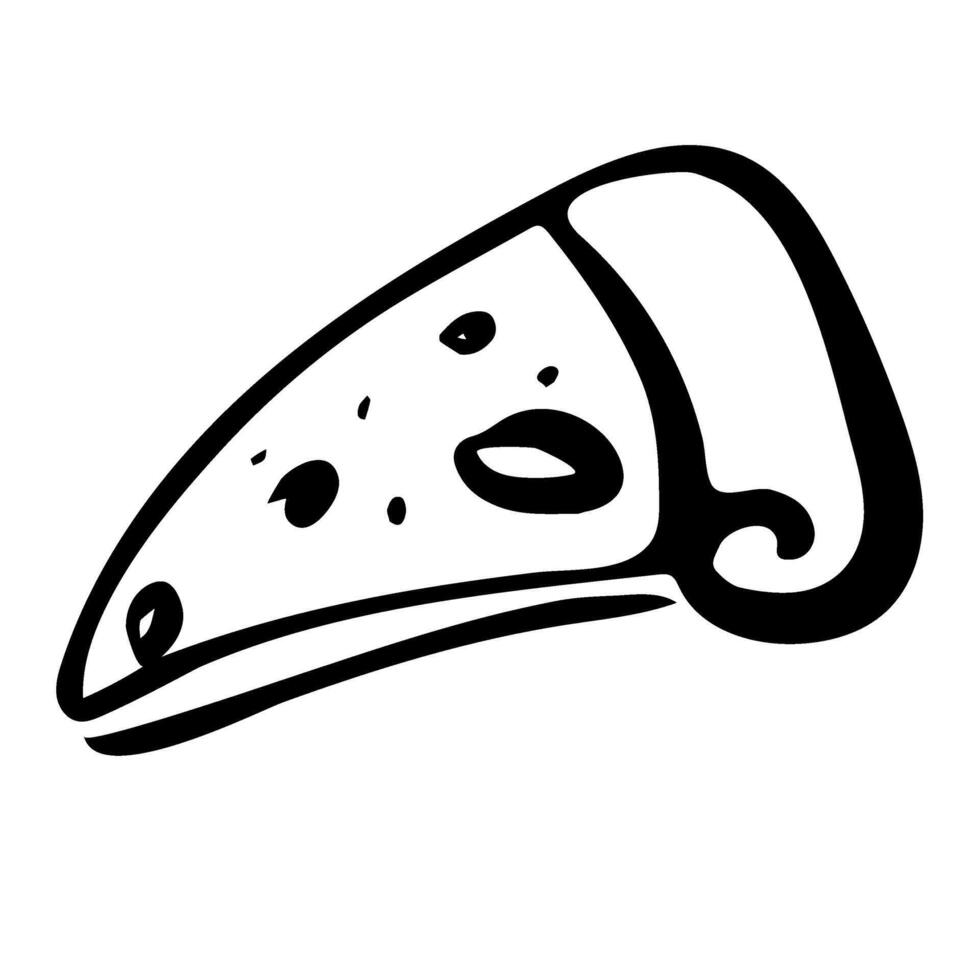 Piece of pizza doodle vector