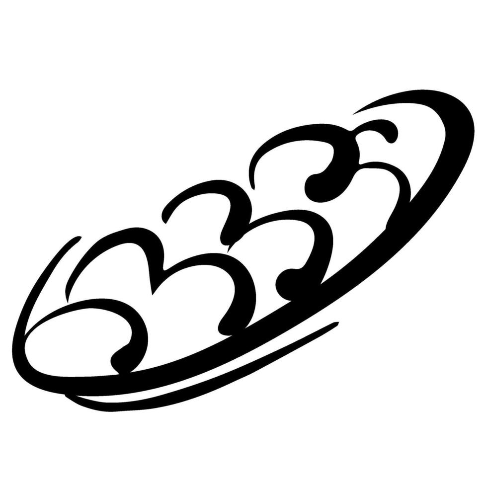 Bread doodle icon vector