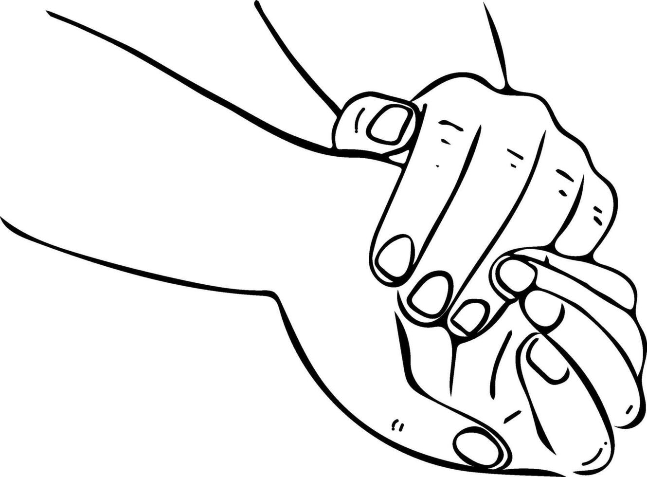 outline hands doodle vector