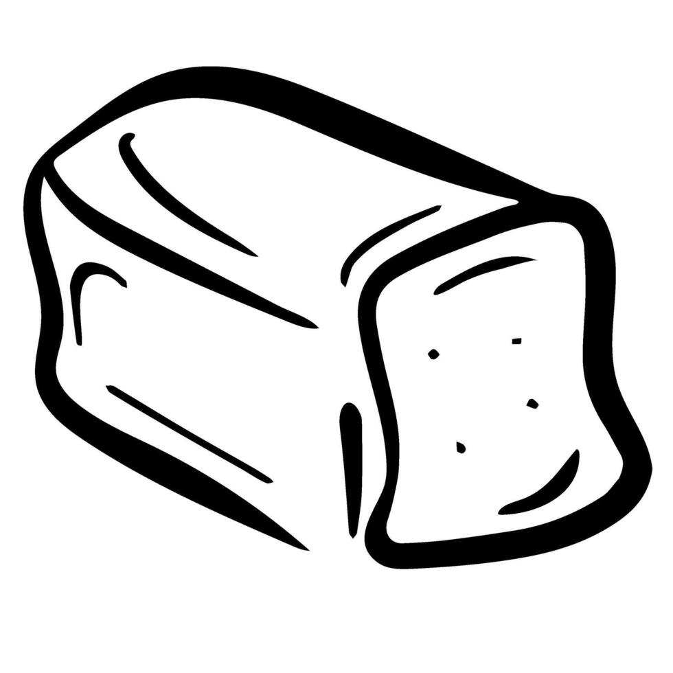 Bread outline icon vector