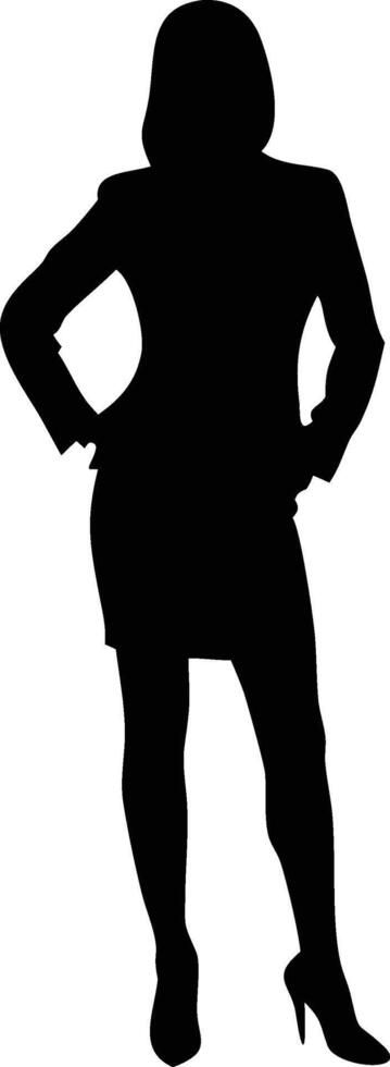 Silhouette of a woman in business attire vector