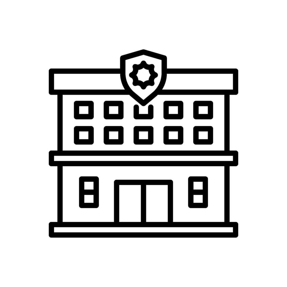 Police headquarters icon, line style icon vector