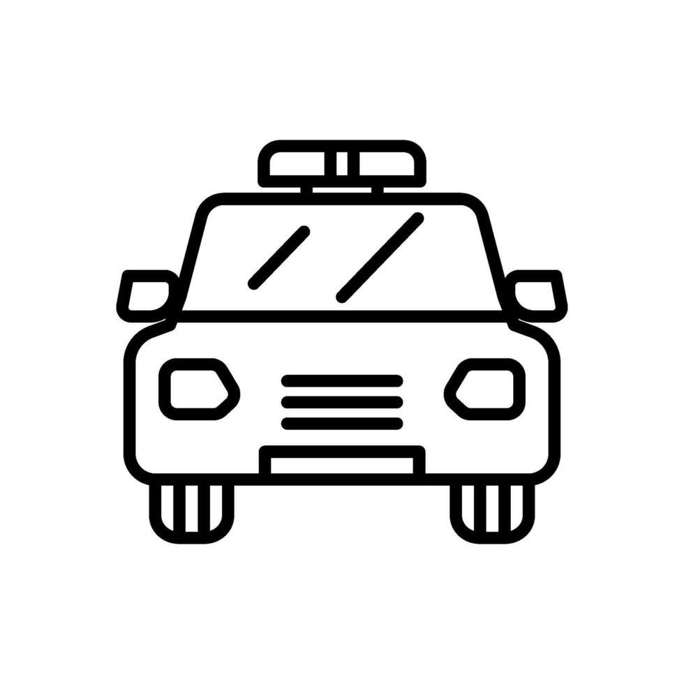 Police cruiser icon, line style icon vector