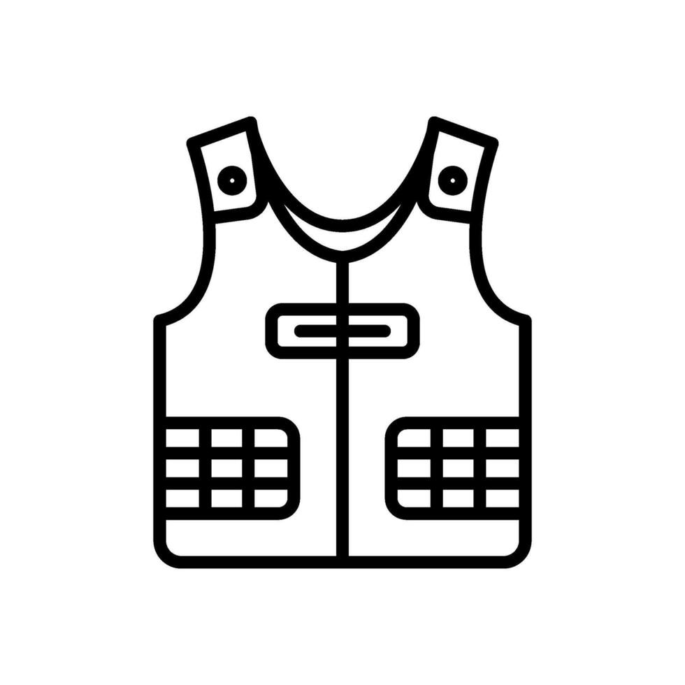 Ballistic vest icon, line style icon vector
