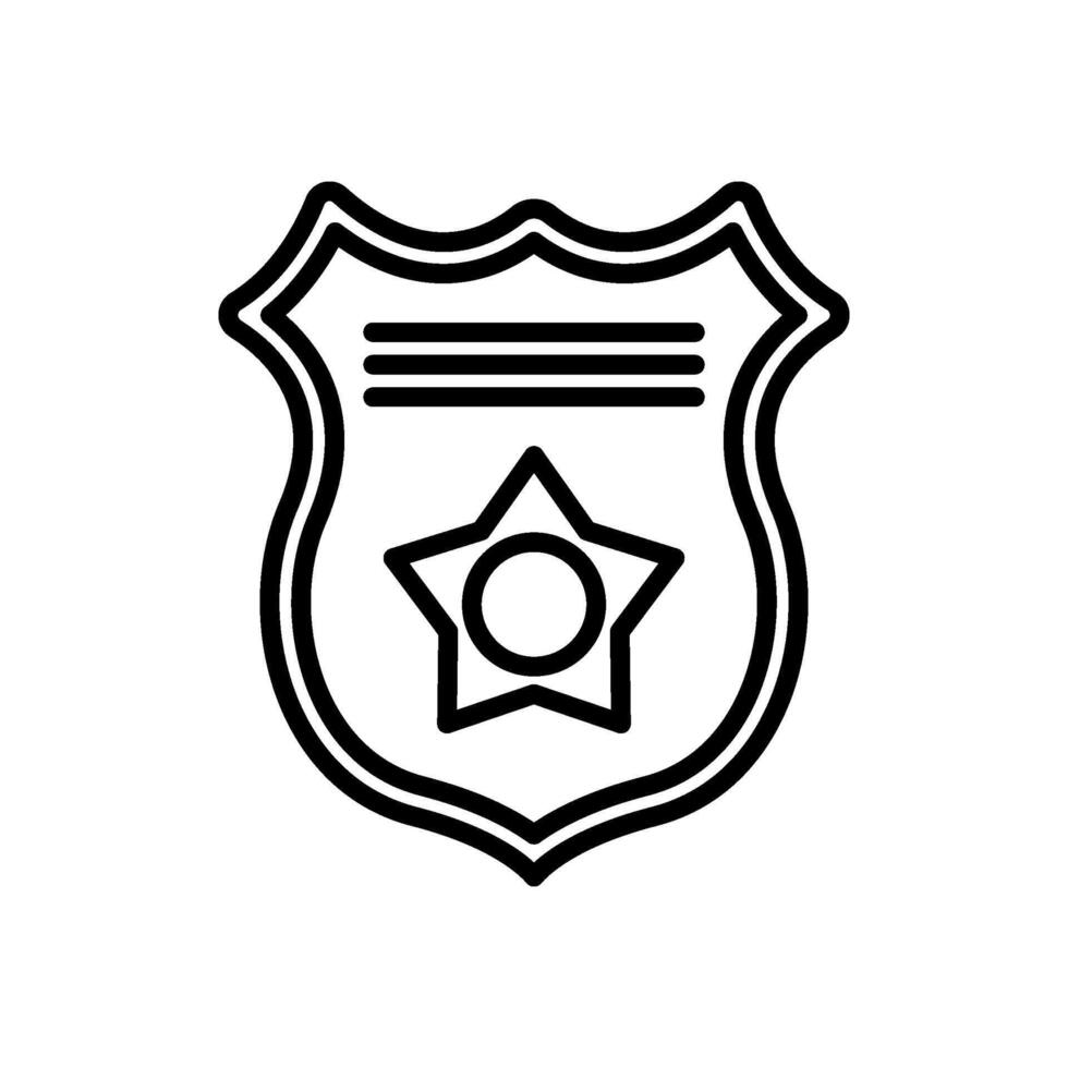 Identification badge icon, line style icon vector