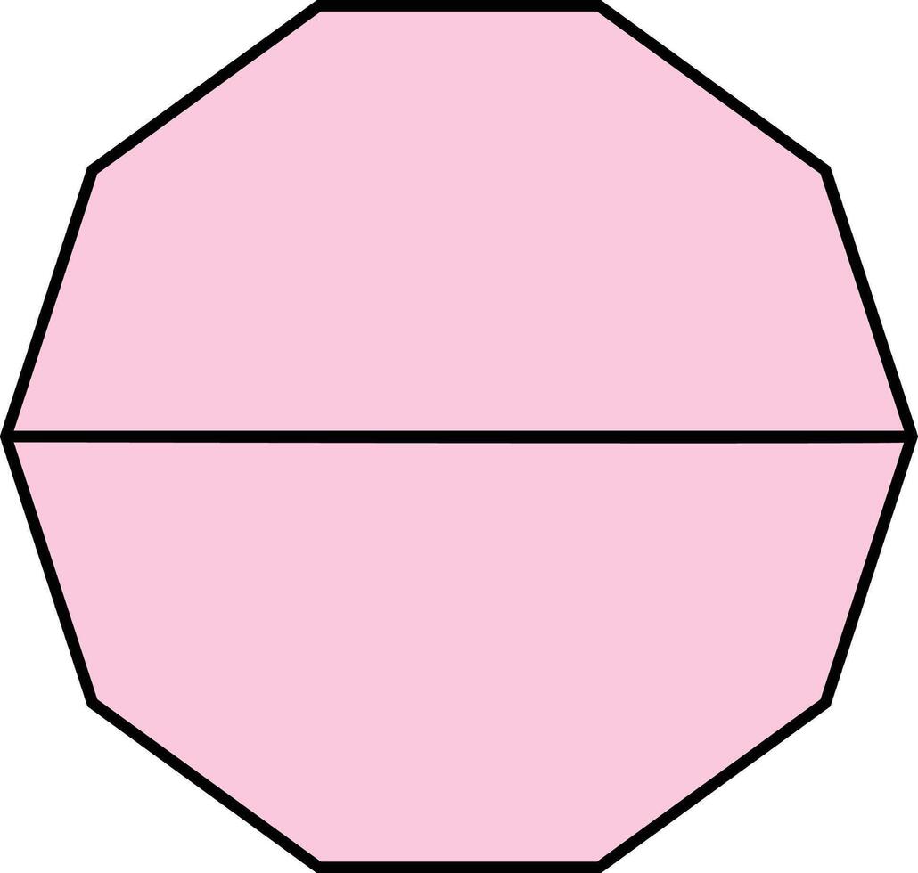 Decagon Half Horizontal Fraction vector
