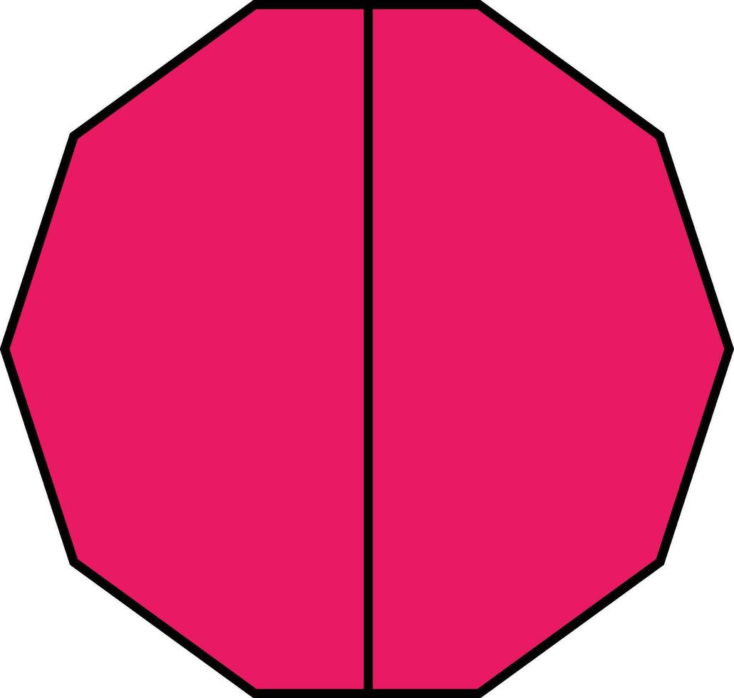 Decagon Half Vertical Fraction vector
