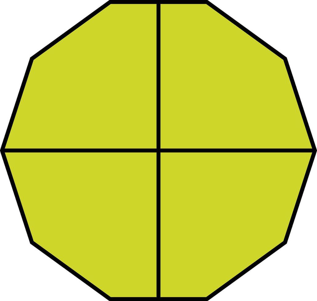 Decagon Quarter Fraction vector