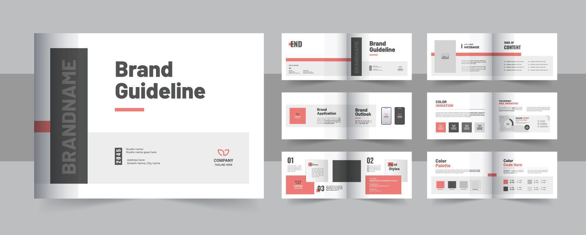 Modern brand guideline presentation design layout vector