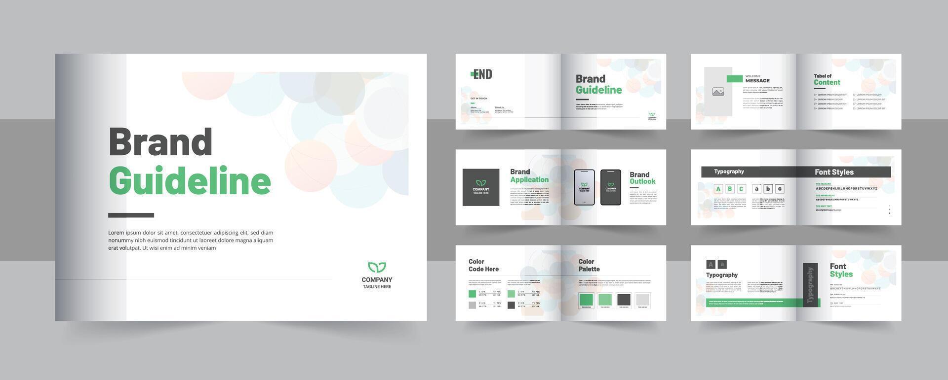 Minimalist landscape brand guide template design layout vector