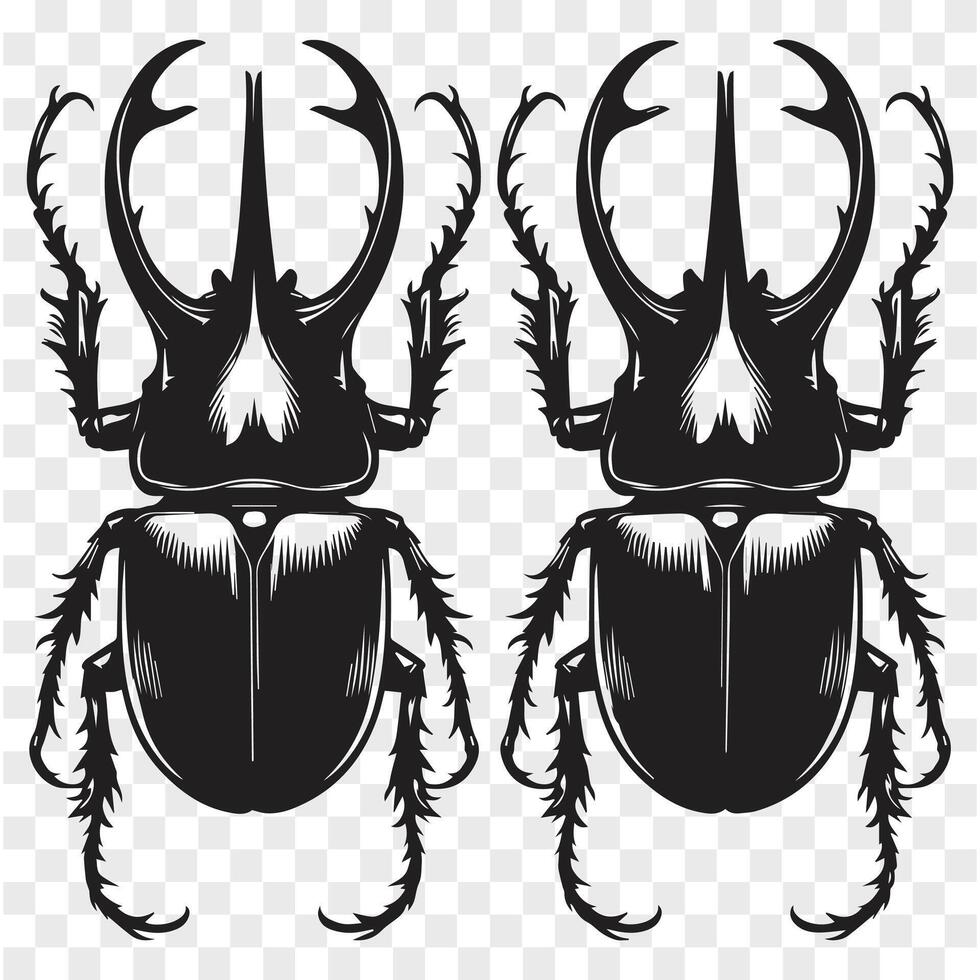 Creeping Insect Beetle Silhouette vector