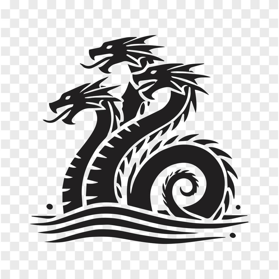 Dragon in Motion Silhouette Art vector