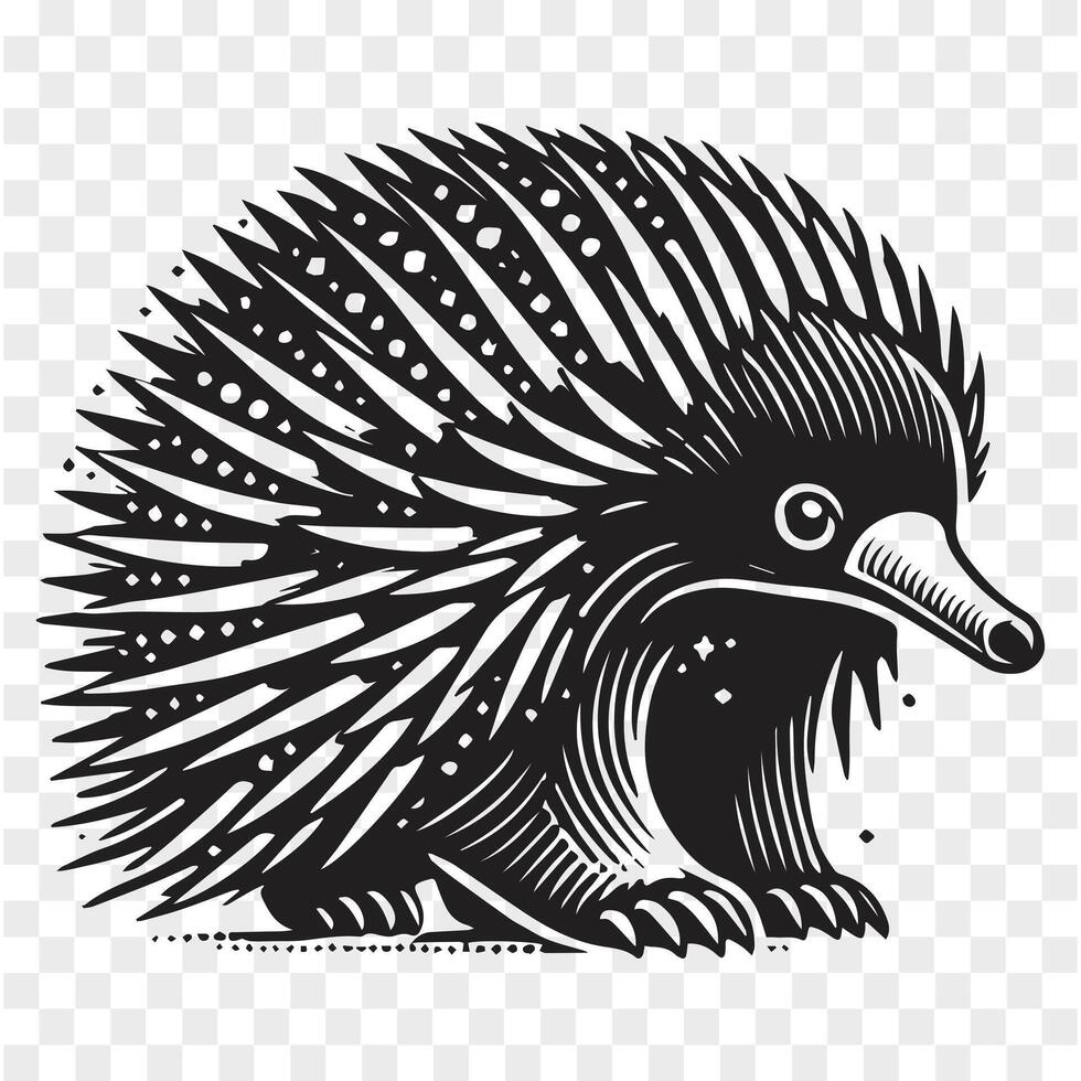 Spiky Nature Hedgehog Silhouette vector