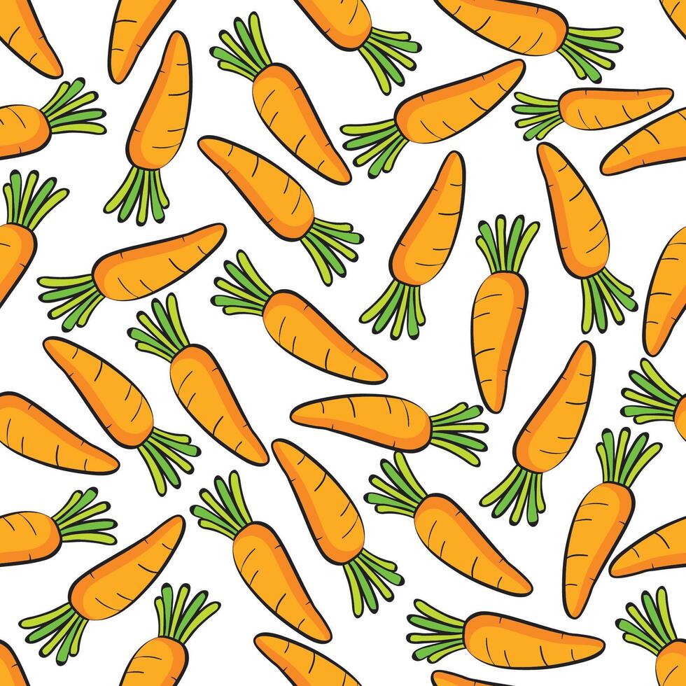 Carrot pattern illustration vegetable repeated seamless background Best for paper cover fabric gift wrap wall art interior Simple surface pattern design vector