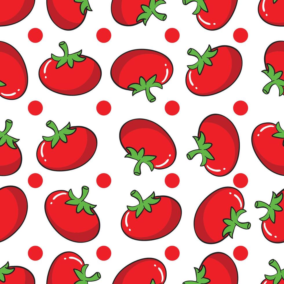 Tomato pattern illustration vegetable repeated seamless background Best for paper cover fabric gift wrap wall art interior Simple surface pattern design vector