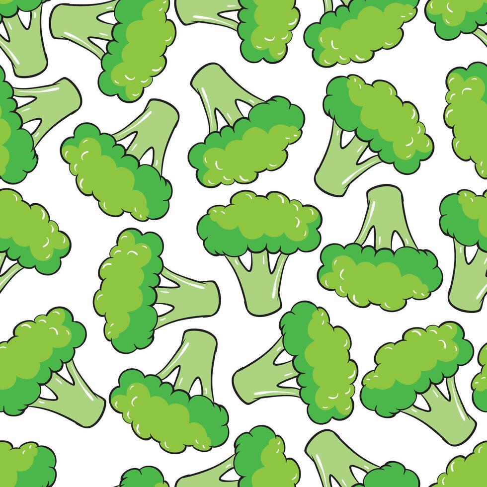 Broccoli pattern illustration vegetable repeated seamless background Best for paper cover fabric gift wrap wall art interior Simple surface pattern design vector