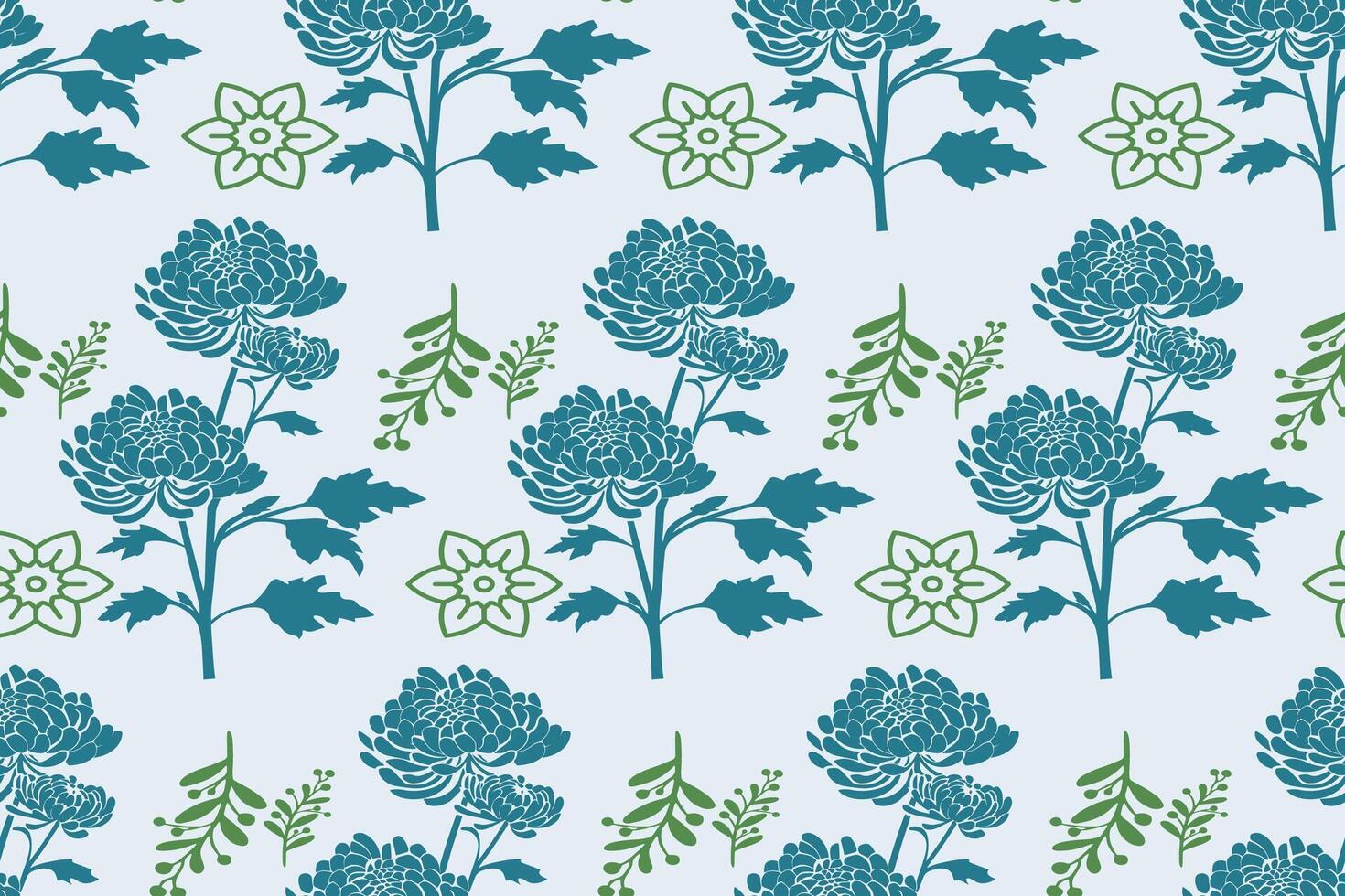Ornamental blue floral seamless design for creative projects vector