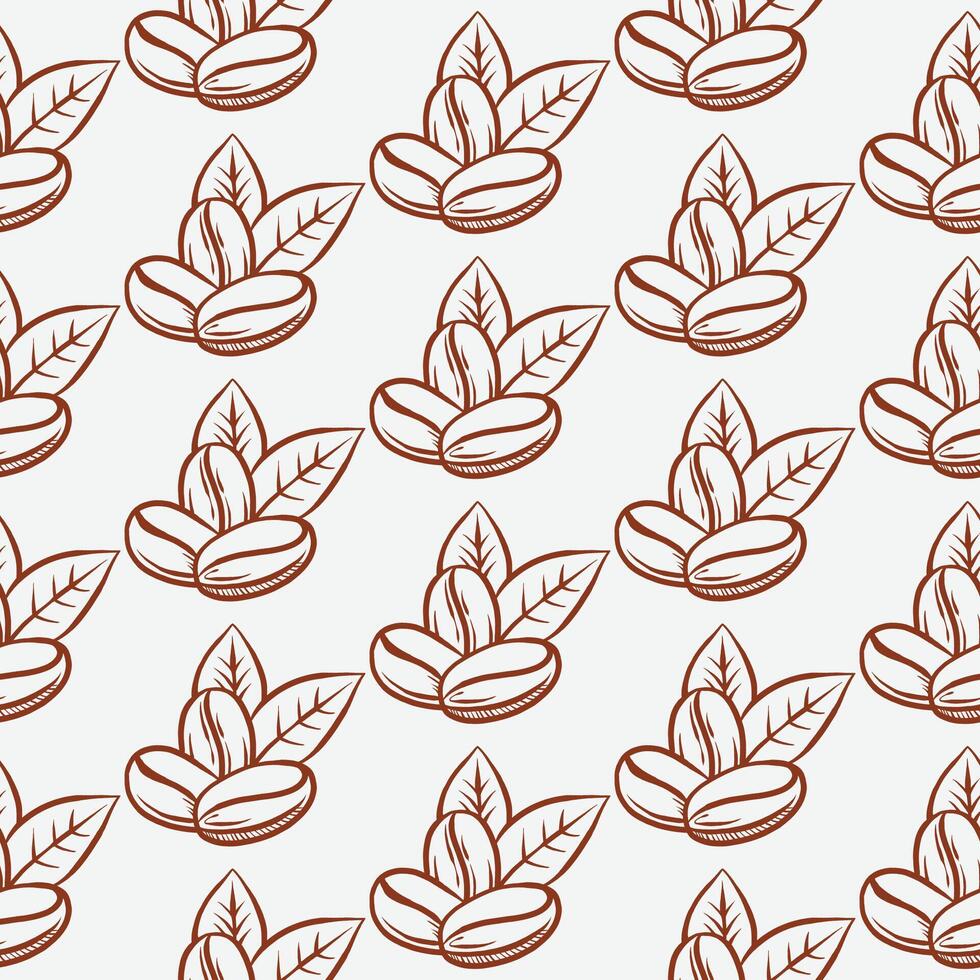 Seamless Coffee Bean Design for Cafe Themes and Prints vector