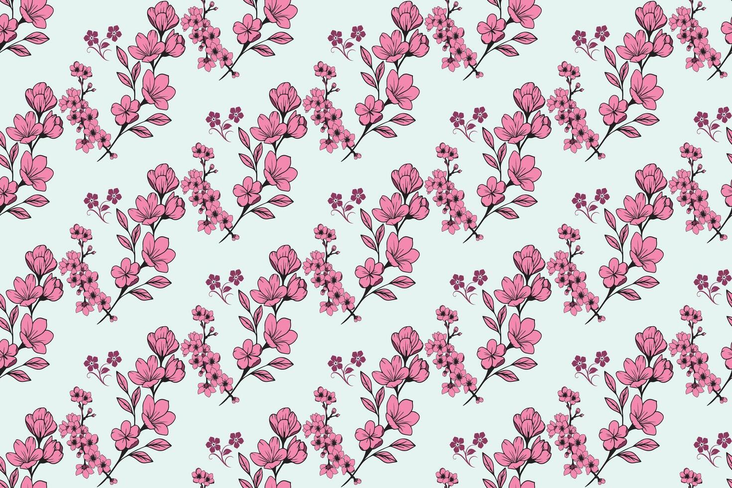 Decorative floral tile design for projects vector