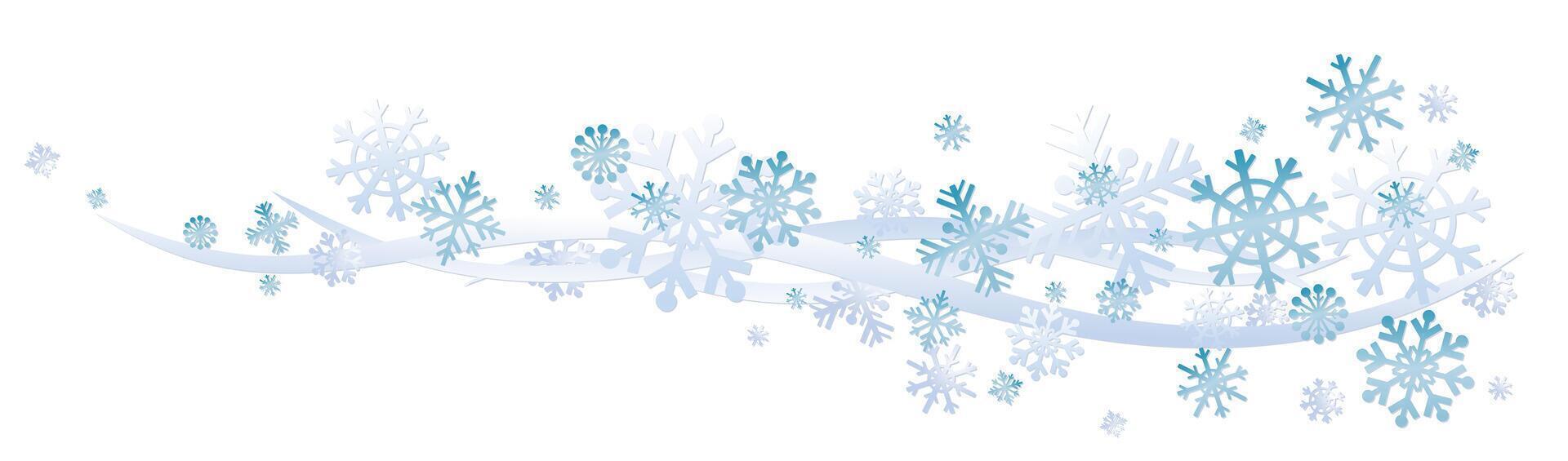 A winter blue background with the snowfall. vector
