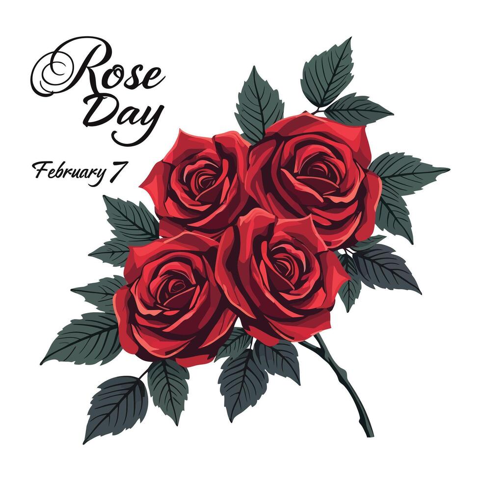 Rose Day - February 7 vector