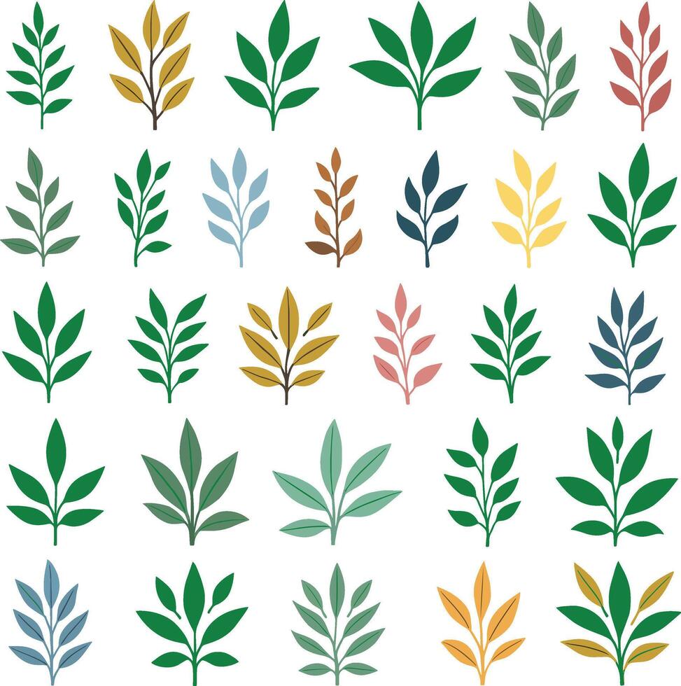pattern with leaves vector