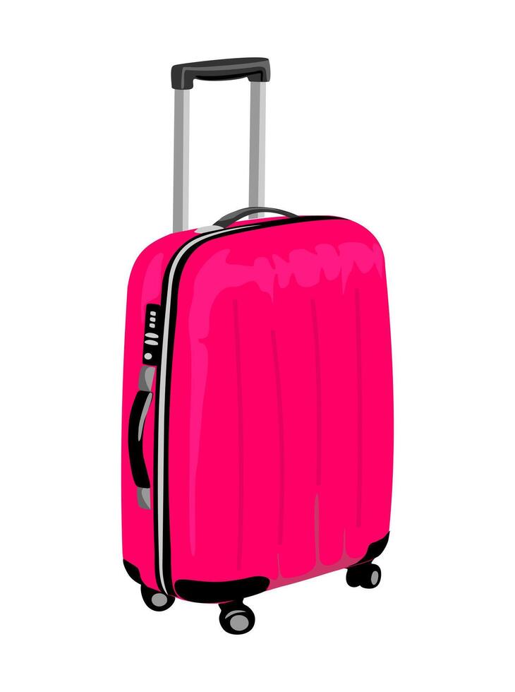 Travel suitcase, bag, cabin luggage, check in baggage vector