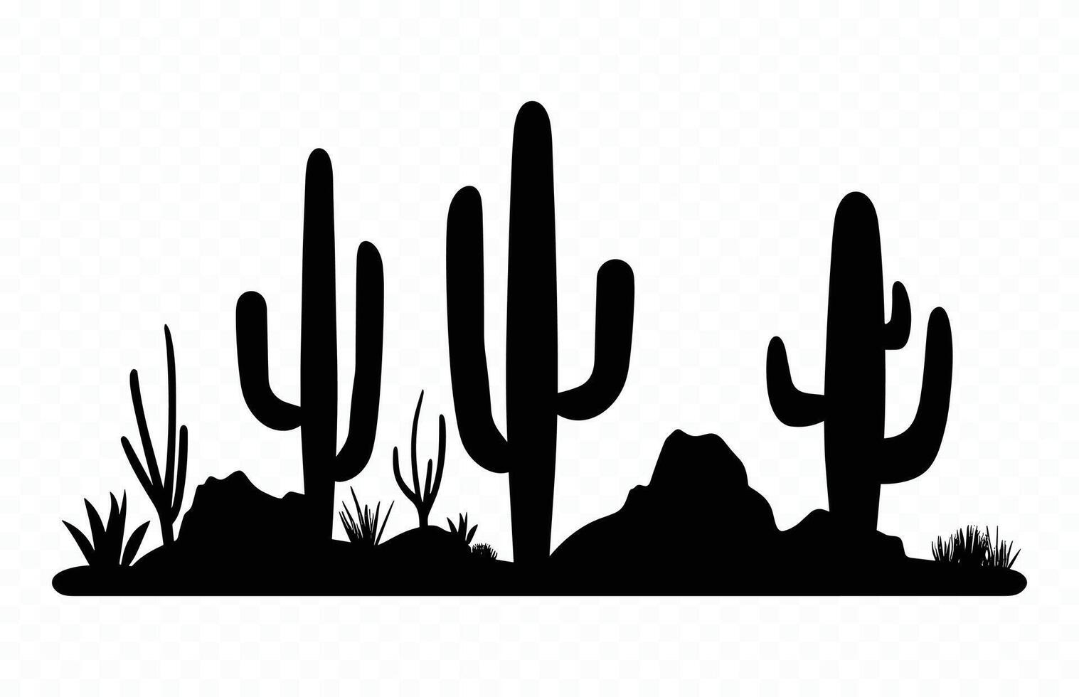 Cactus Scene Clipart vector