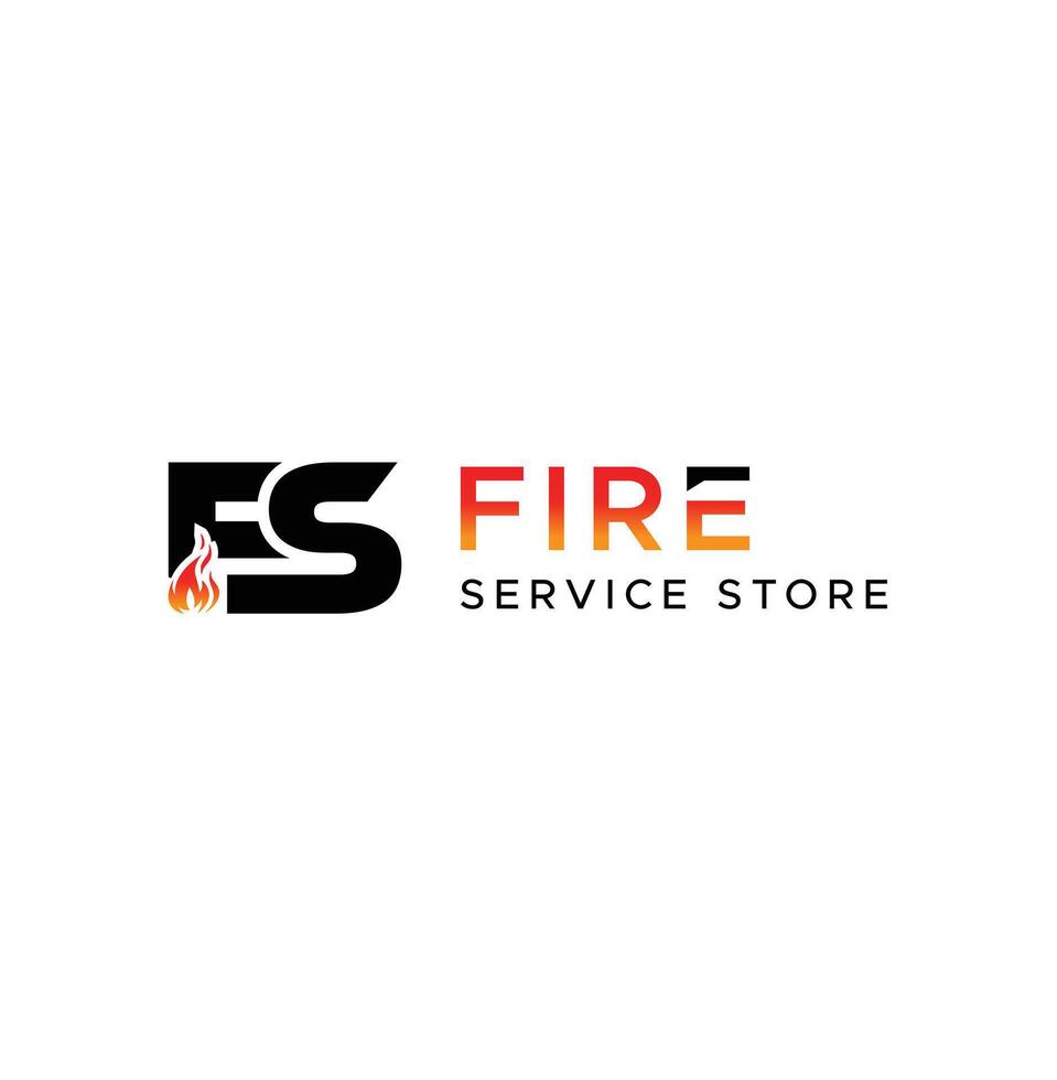FS fire Logo and icon with template design vector