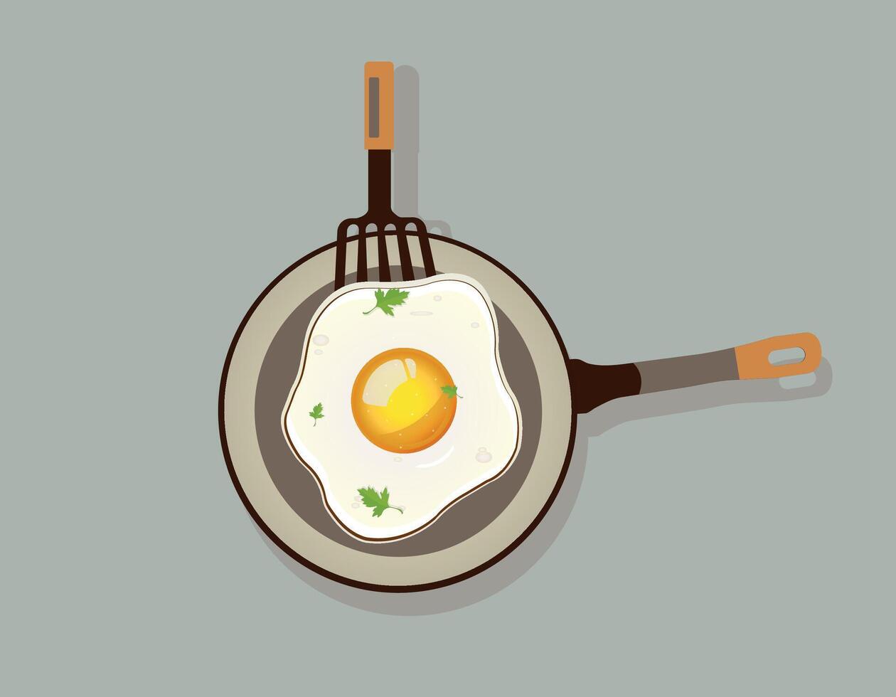 A morning fresh egg fry concept art vector