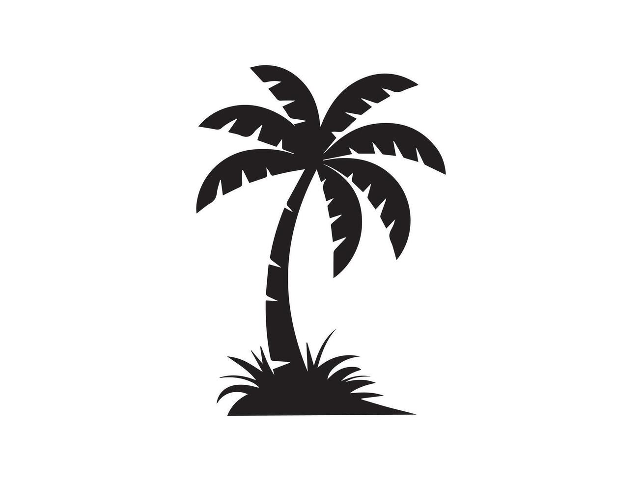 Silhouette of a Tropical Palm Tree vector
