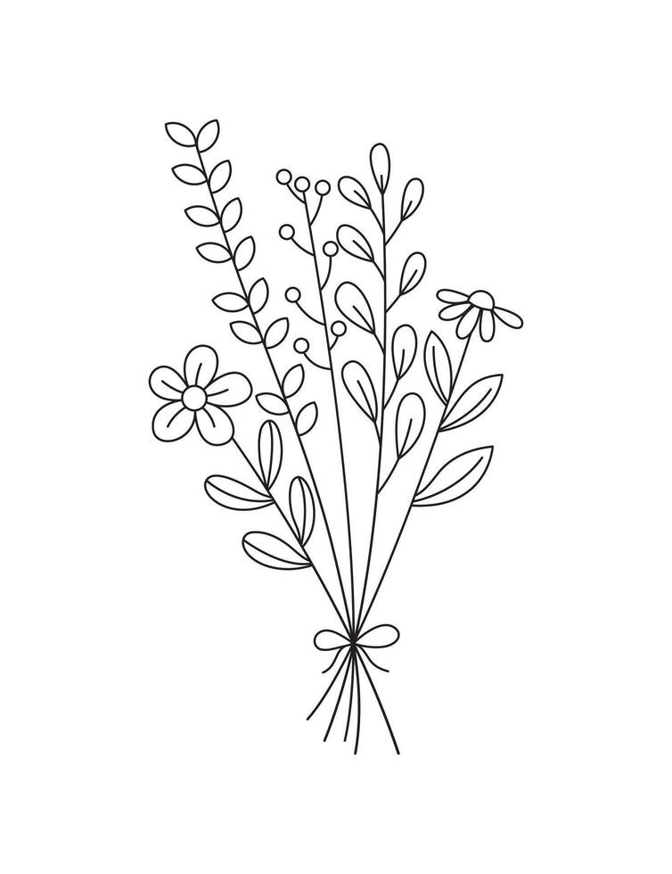 Flower hand drawn doodle vector