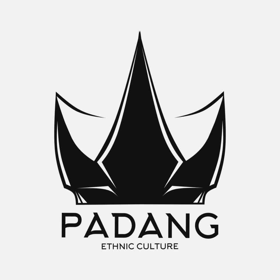 Padang house minimalist logo. Simple cultural building design. Isolated with soft background. vector