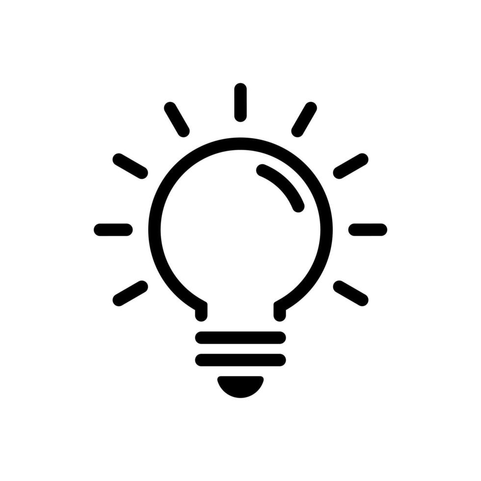 Light bulb outline, insight icon. Electric lamp, idea sign symbol vector