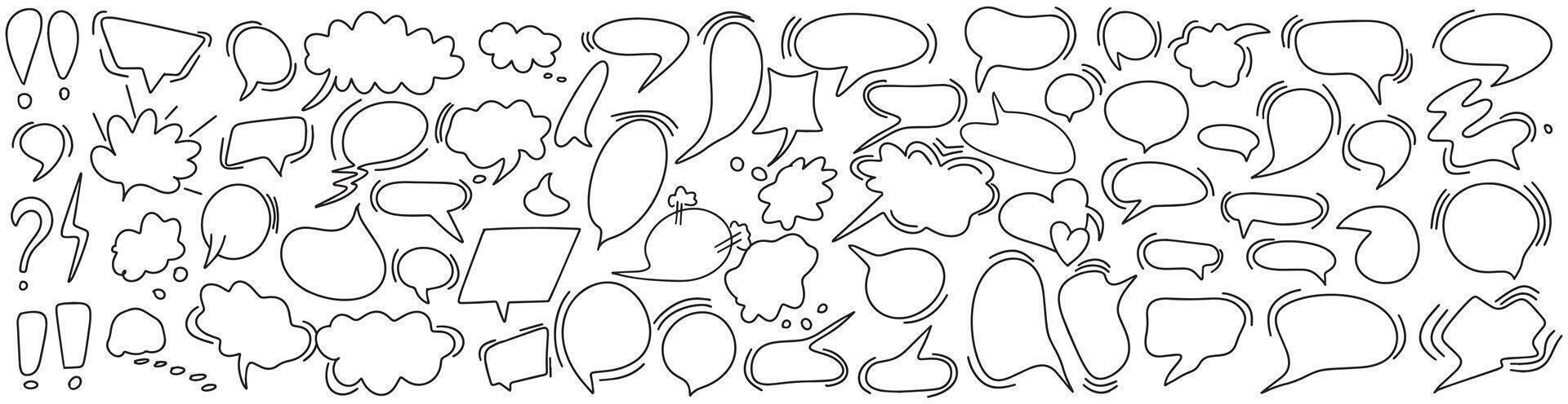 Collection of black textured brush strokes on white background, lines of different lengths vector