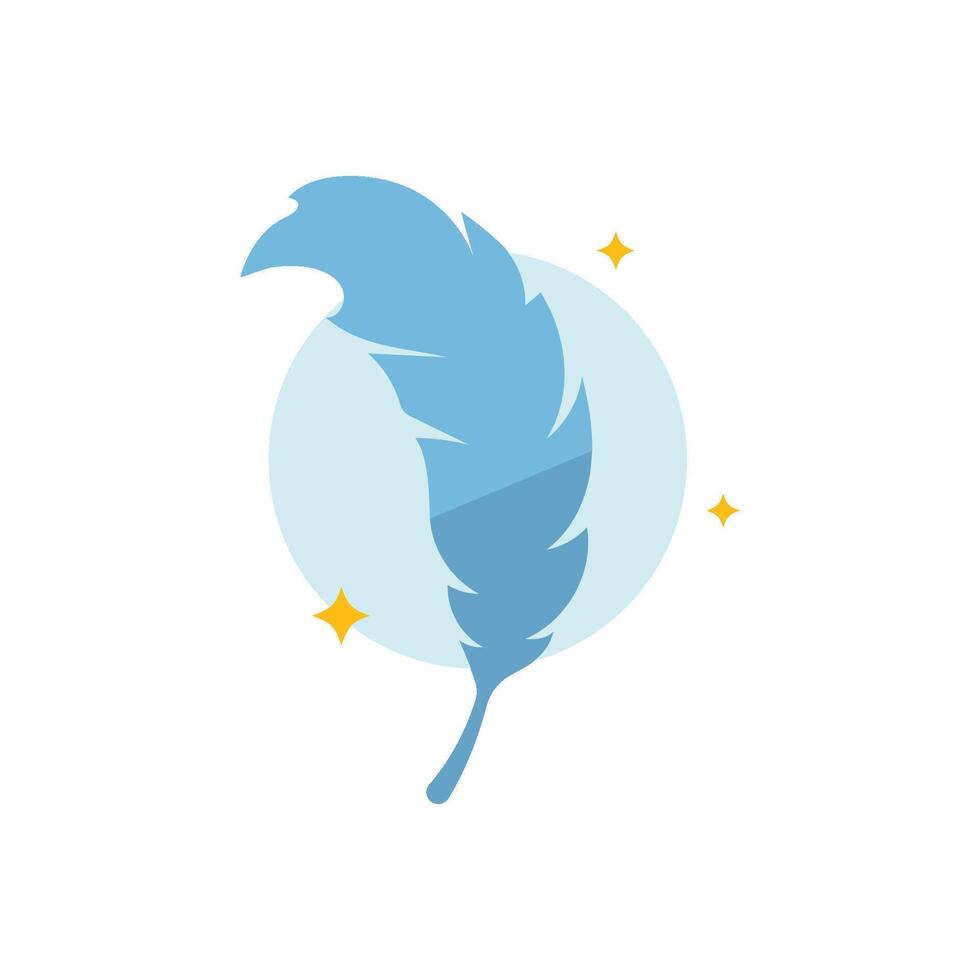 Feather icon blue color vector
