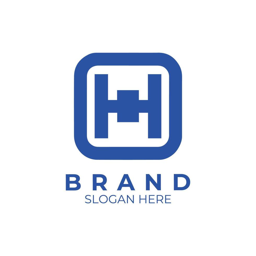 a blue logo for a company that is called h vector