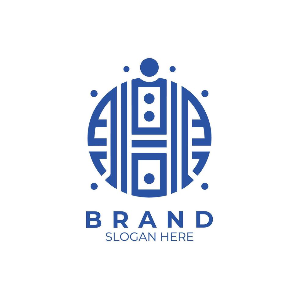 logo for a brand that is made up of geometric shapes vector